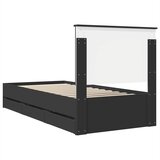  Krevetna konstrukcija Crna 90 x 200 cm Inženjersko Drvo | shoptok.hr