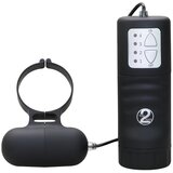 Seven Creations Crni vibrirajući prsten za penis | shoptok.hr