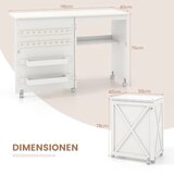 Namještaj 2 u 1 šivaći ormar i sklopivi stol, šivaći stol, bijela | shoptok.hr