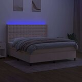  Krevet box spring s madracem LED krem 160x200 cm od tkanine | shoptok.hr