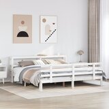 vidaXL Okvir kreveta s uzglavljem bez madraca bijeli 200x200 cm Cijene