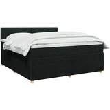  Boxspring krevet s madracem Crna 160 x 200 cm Tkanina - Crna 160 x 200 cm Prošiveno gumbima | shoptok.hr
