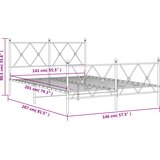  Metalni okvir kreveta uzglavlje i podnožje bijeli 140x200 cm | shoptok.hr