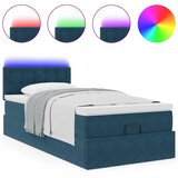  Otomanski krevet s madracem i LED tamnoplavi 80x200cm baršun | shoptok.hr