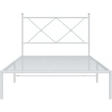 Metalni okvir za krevet s uzglavljem bijeli 100x200 cm | shoptok.hr