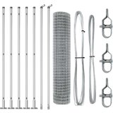 Euro Ograda s 7 Flanširanih Stupova 1.4x10 m Cinkovana Čelik | shoptok.hr