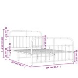 Metalni okvir kreveta uzglavlje i podnožje bijeli 150 x 200 cm | shoptok.hr