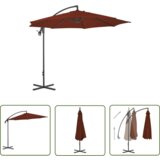  The Living Store Vrtni senčnik z jeklenim drogom 300 cm terakota - Previsni Senčnik, (21743451) Cene