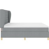  Box Spring postelja z vzmetnico - Svetlo siva, 200x200 cm, Tkanina, (22052634) | Shoptok.si