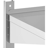 vidaXL Zidna polica s 2 razine 75x40x60 cm srebrna nehrđajući čelik | shoptok.hr