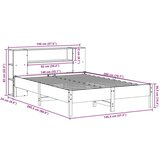 vidaXL Knjižna postelja brez vzmetnice vošč. rjava 140x200 cm borovina | Shoptok.si