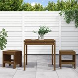  3-dijelni vrtni bistro set boja meda od masivne borovine | Eponuda.com