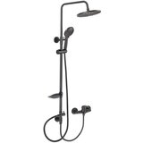 Inter Ceramic Sofia usponski tuš sa tuš ružom 1f tuš ručicom 3 f + slavina ss201 abs mat crna 6643MB | ePonuda.com