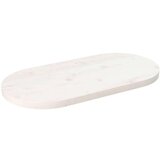 vidaXL Mizna plošča bela 70x35x2,5 cm trdna borovina ovalna | Shoptok.si