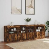  Komoda s LED svjetlima boja dimljenog hrasta 202x37x67 cm | shoptok.hr