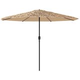  Vrtni suncobran LED s čeličnom šipkom smeđi 388x388x248 cm | shoptok.hr