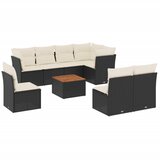  9-dijelni set vrtnih sofa s jastucima crni od poliratana | shoptok.hr