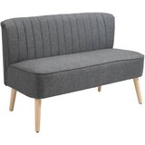 HOMCOM Moderna dvosedežna zofa iz tkanine brez naslonjal za roke, lesen okvir in noge, 117 × 56,5 × 77 cm, temno siva, (20745124) | Shoptok.si