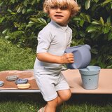 Liewood kopalni pajac z rokavi max seersucker sea blue | Shoptok.si