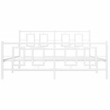  Metalni okvir kreveta uzglavlje i podnožje bijeli 150 x 200 cm | shoptok.hr