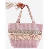 Kesi Large Fringed Woven Beach Bag, Pink Missalori | Shoptok.si