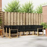  Set vanjskih sofa 7 kom. Bijela i crna Smeđa 304 x 128,5 x 73 cm | shoptok.hr