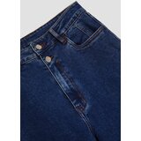 Marisse Wide Leg Jeans With Double Buttons, Navy Blue | Shoptok.si
