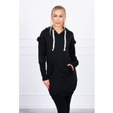 Kesi Black dress with decorative ruffles and hood Cene