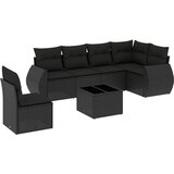  7-dijelni set vrtnih sofa od poliratana s jastucima crni | shoptok.hr