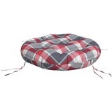  Okrugli jastuk s crvenim kariranim uzorkom Ø 60 x 11 cm Oxford tkanina | shoptok.hr