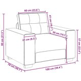 SOFA fotelja svijetlosiva 100x78x80 cm baršun | Shoptok.si