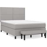  Box spring posteljni z vzmetnico svetlo siv 140x190 cm blago, (20738315) | Shoptok.si