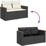 vidaXL 11-dijelni set vrtnih sofa poliratan i bagrem s jastucima crni | shoptok.hr