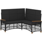  Vrtni set sofe za opuštanje Podesiva Crna 164 x 164 x 112 cm | shoptok.hr
