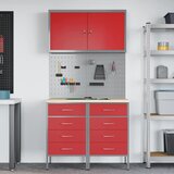  Radni ormar s ladicama 5 kom. Crvena Inženjerska drva i čelik | shoptok.hr