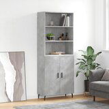 vidaXL Visoka komoda siva betona 69 5x34x180 cm od konstruiranog drva | shoptok.hr