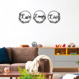 Atelier Del Sofa set zidnih dekoracija Live Laugh Live, 48x48 cm, 1.5 mm, 3 komada, Crna Cene