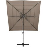  Suncobran s 4 razine i aluminijskom šipkom 250x250cm smeđe-sivi | shoptok.hr