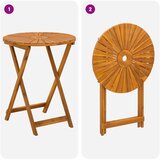  Preklopni vrtni stol Prirodna Ø60 x 75 cm Čvrsto drvo akacije | shoptok.hr