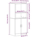  Kuhinjski ormarić boja staro drvo 57x41,5x131,5 cm drveni | shoptok.hr