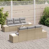  Set vrtnih sofa s jastučićima od 7 dijelova Bež Poli ratan | shoptok.hr