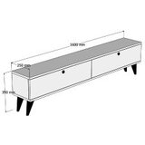 Hanah home tv polica paris white walnut