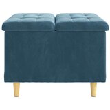  Otoman za pohranu s jastukom Plava 60 x 60 x 45 cm Baršun - Plava 60 cm Baršun | shoptok.hr