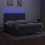  Krevet box spring s madracem LED tamnosivi 160x200 cm tkanina | shoptok.hr