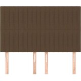  Posteljno vzglavje 4 kosa temno rjav 72x5x78/88 cm blago, (20933661) | Shoptok.si