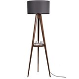 Opviq Črna/rjava stoječa svetilka s tekstilnim senčilom (višina 176 cm) Sehbalı Tripod – Cene