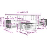  Set vanjskih sofa 5 kom. Prirodna i krem Čvrsto drvo akacije | shoptok.hr