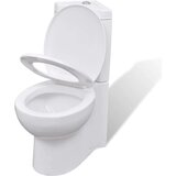 vidaXL Keramična Kotna WC Školjka Bele Barve | Shoptok.si