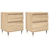  Noćni ormarići 2 kom boja hrasta 40x35x50 cm konstruirano drvo | shoptok.hr