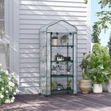 Outsunny vertikalni rastlinski rastlinjak s 4 policami, balkonski in terasni rastlinjak iz jekla in PVC zelene barve, 69x50x165cm, (20748004) | Shoptok.si